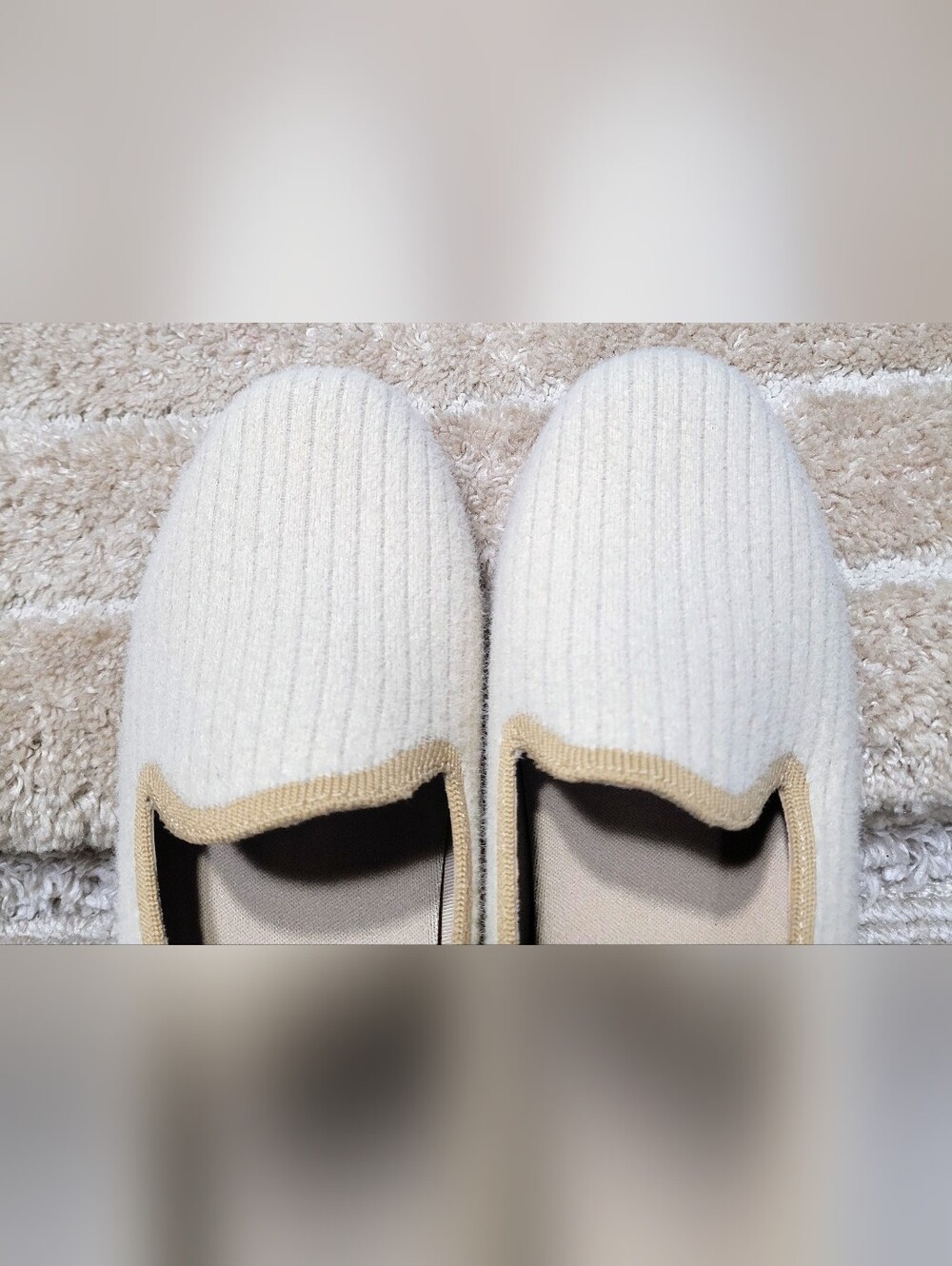 VIVAIA Cream Knit Slip-On Loafers — Lightweight Women's Flats 8 - Picture 11 of 14